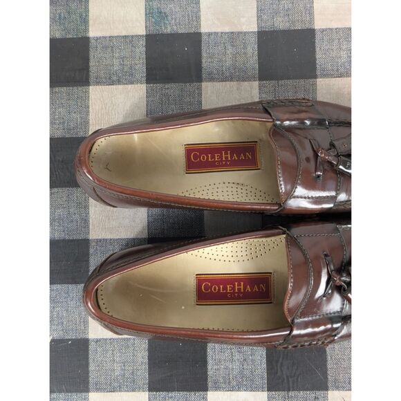 Cole Haan City Pinch Tassel Loafers Burgundy Men's Size 9 D - Picture 4 of 13
